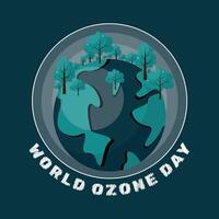World Ozone Day poster with protection of the ozone layer on earth vector