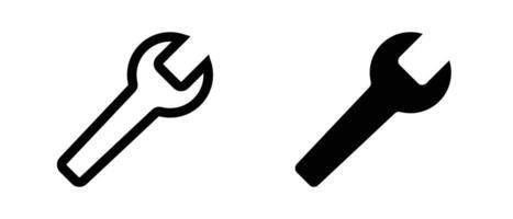 Spanner silhouette icons. Setting icon. vector