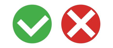 Checkmark and crossmark icons. vector