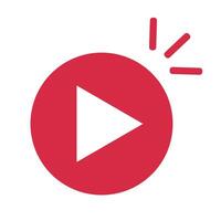 Red pop-up play button icon. vector