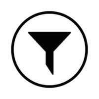 Filter icon in a round circle. vector