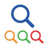 A set of colorful magnifying glass icons. vector