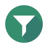 Modern filter icon in green. . vector