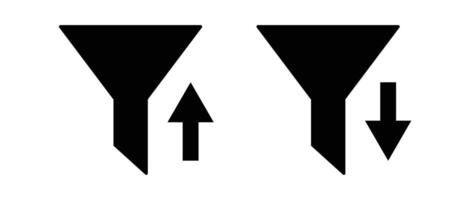 The filter icon. Ascending sort and descending sort icon sets. vector