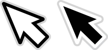 White mouse cursor and black mouse cursor. vector