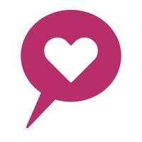 Heart and speech bubble icon. Favorite and like. vector