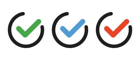 Check mark icon set. vector