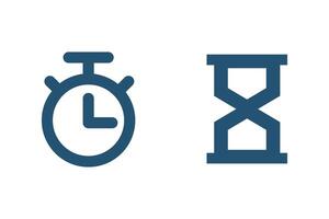 Timer and hourglass icon set. vector
