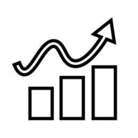 Rising simple graph icon. vector