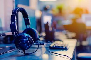 Communication support call center and customer service support desk photo