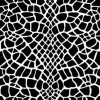 Reptile or snake skin. Animal print, spotted surface monochrome black background. Seamless texture vector