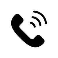 Silhouette icon of a phone on a call. vector