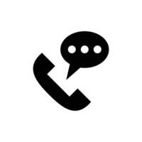 Silhouette icon of a phone having a conversation. vector