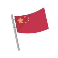 Chinese flag fluttering in the wind. vector