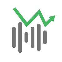 Bar graph and rising arrow vector