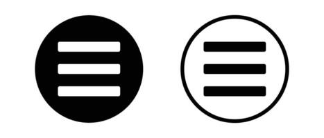 A set of hamburger menu icons. vector