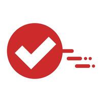 A moving check mark icon. Power of action. vector