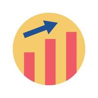 Modern bar graph icon. Increase in sales and profits. vector