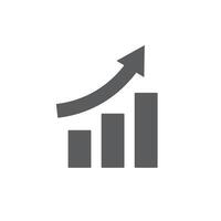 Ascending bars and arrows. Analysis and statistics. vector