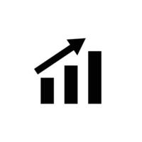 A simple bar graph silhouette icon. vector