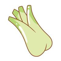 Illustration of cute leek is isolated on the white background vector