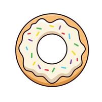 Illustration of a cute donut is isolated on the white background vector