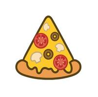 Illustration of a cute pizza slice is isolated on the white background vector