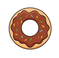 Illustration of a cute donut is isolated on the white background vector