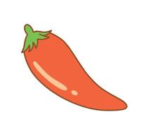 Illustration of cute red chilli is isolated on the white background vector