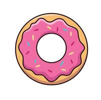 Illustration of a cute donut is isolated on the white background vector