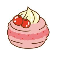 Illustration of a cute cake is isolated on the white background vector