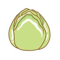 Illustration of cute cabbage is isolated on the white background vector