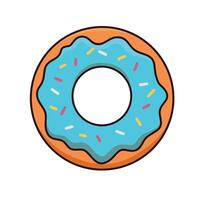 Illustration of a cute donut is isolated on the white background vector