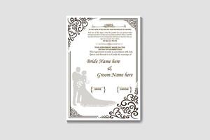Luxury A4 Size Nikkah Nama Certificate Design with luxury frame vector