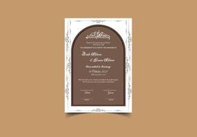 Muslim Marriage Certificate and Wedding Card or Personalized Names or Islamic or marriage vector