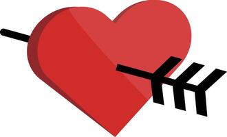 Heart icon in the bow and arrow. vector