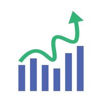 Modern Bar graph icon vector