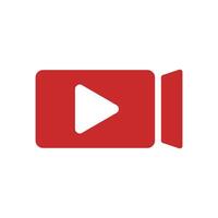 Play button icon inside a Movie camera icon. vector