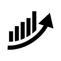 Rising arrow and bar graph icons. vector