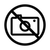 Black no camera icon vector