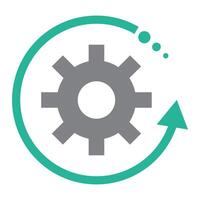 Rotating arrow and gear icons. Update system. vector