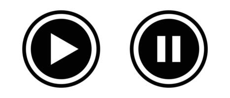A set of icons for the play and pause buttons. vector