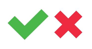 Checkmark and cross mark vector