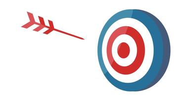 Target and bow arrow icon set. vector