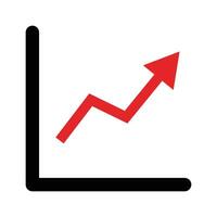 Ascending arrow. Chart icon. vector