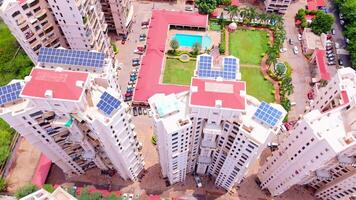 Aerial shot of modern residential complex video