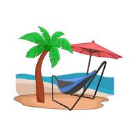illustration of beach hammock vector