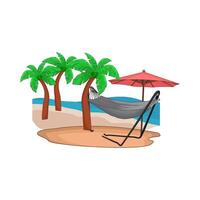 illustration of beach hammock vector