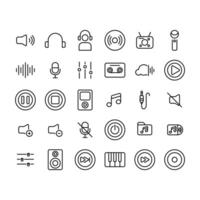 Audio, Music and Sound Line Icon Set vector