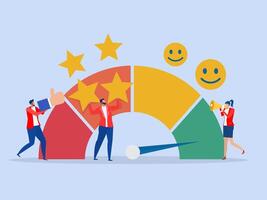 Employee engagement ,business people employee with stars and happy reward,commitment or motivation to success with company,job satisfaction, productivity or employee recognition vector